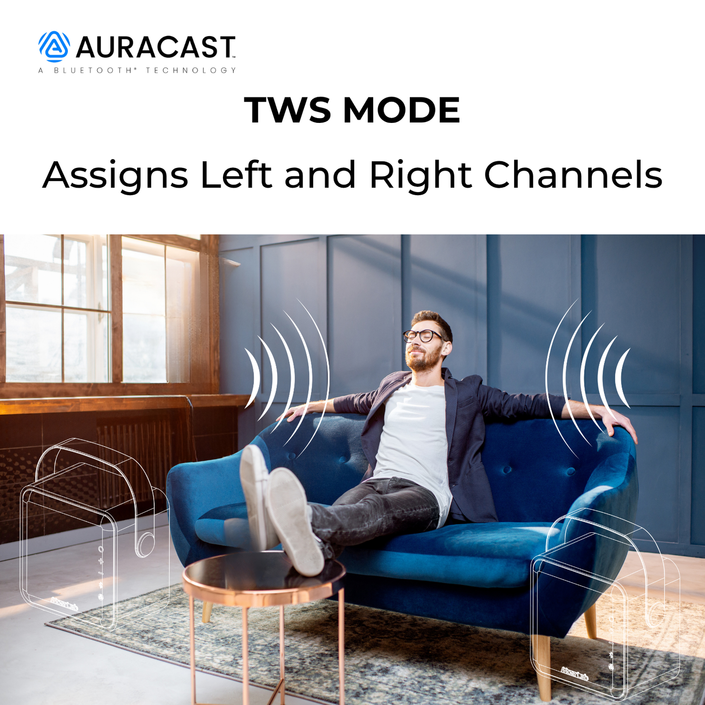 Overture™Auracast™無線音箱 (專案搭贈MoerLink Auracast 發射器1組)